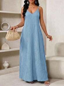 Lady Vestido largo con estampado de leopardo para mujer, estilo bohemio, sin espalda, holgado, vestido maxi suelto sin tirantes para cumpleaños, eventos, vacaciones, vestidos casuales, vestidos boho/bohemia/boho, top halter, ropa africana para mujer - Azul - Ver 3