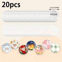 5/8/20/30Pcs DIY Acrylic Button Badge Making Kit, Transparent Handmade Badge Button Photo Craft Supplies - White - View 16