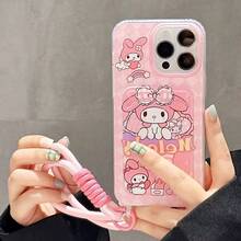 SANRIO 一套全新时尚可爱旋律手机壳，爱心彩虹图案，带卡槽和挂绳，防水防震材质，兼容苹果17系列、11/12/12 Pro、13/14/15、13 Pro/14 Pro/15 Pro、12 Pro Max/13 Pro Max/14 Pro Max/15 Pro Max、16、16 Pro、16 Pro Max、17、17 Pro、17 Pro Max，节日送礼佳品 - 粉色 - 查看 3