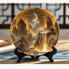 Plato decorativo con relieve 3D estilo vintage, decoración del hogar para la entrada, estudio, salón de té, escritorio de oficina - [Luna creciente] - Ver 7