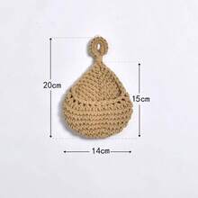 Cesta de verduras montada en la pared, cesta de frutas y artículos diversos, cesta de almacenamiento de tejido de mimbre Natural, organizador de decoración del hogar para cocina - 20x38cm - Ver 7