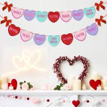 2pcs/Set Colorful Glitter Heart Shaped Hanging Decor, Suitable For Valentine's Day Party, Galentine's Day, Birthday Party, Girl's Theme Decoration, Can Be Hung On Wall, Backdrop, Dessert Table, Window Display As Photo Backdrop, Made Of Shiny Glitter Material - View 7