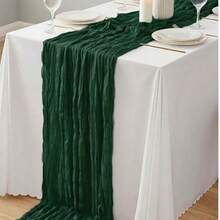 Cheese Cloth Table Runner, Bohemian Countryside Sheer Cheese Cloth Table Runner For Summer, Suitable For Wedding Decor, Holiday Gatherings, Daily Home Use - Multicolor - View 9