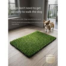 1pc Reusable Pet Training Grass Pad, Washable Dog Toilet Mat, Synthetic Grass Pad Suitable For Indoor And Outdoor Environments (Fits Drawer-Style Toilet Box, Frameless) - Army Green - View 7