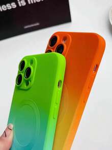 時尚漸層矽膠多色霧面磁吸手機殼，適用於 iPhone 17 Pro Max 17 Pro 17 Air 17 16 15 14 13 12 11 Pro Max Plus 16E，聖誕禮物冬季禮物 - 綠色 - 查看 5