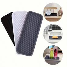 1 Peça Bandeja de Banheiro Minimalista de Silicone - Fácil de Limpar, Caixa de Armazenamento Econômica de Espaço para Bancada, Penteadeira e Escrivaninha, Sem Necessidade de Montagem, Design Estiloso, Presente Perfeito, Acessório Durável, Organização Moderna de Banheiro - Multicolorido - Visão 6