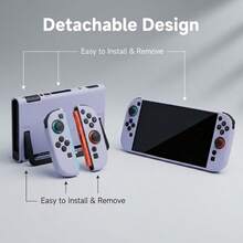 适用于Switch的两件式PC磨砂保护壳，磨砂表面，防摔防刮防指纹。精准的开孔设计，不影响按键、充电和底座连接。可拆卸设计，适用于掌机和主机模式，易于组装和拆卸。兼具时尚外观和出色保护性能，是游戏玩家的理想之选！ - 查看 3