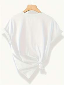 Camiseta Casual para Mujer - Diseño floral colorido con la frase "Be Kind to Letters", diseño sencillo, mangas cortas, cuello redondo, lavable a máquina, corte casual para primavera y verano, camiseta para mujer. - Blanco - Ver 2