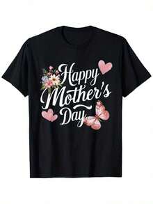 Women's 100% Cotton Floral Heart Print T-Shirt For Mother's Day - Unisex Loose Fit Short Sleeve T-Shirt, Comfortable Casual Gift For Grandma, Machine Washable, Available In Sizes S To 5X, Plus Sizes - 白色 - 查看 8