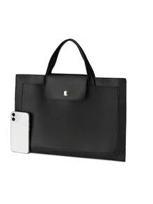 Túi đựng laptop bằng da, phù hợp với laptop 13/14/15/16 inch. - màu đen - Xem 6