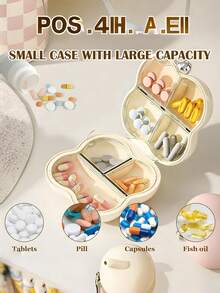 1pc 7-Compartment Floral Pattern Pill Box - Portable Medication Storage Container - Suitable For Elderly And Busy People - Great For Travel And Home Use - Ideal Gift For Family And Friends - View 7