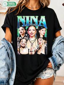 Nina Chuba Bootleg Unisex T-Shirt, Nina Katrin Kaiser T-Shirt, Wildberry Lille Album T-Shirt, Nina Chuba Merch T-Shirt, Nina Chuba Fan T-Shirt - Black - View 6