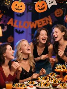100pcs Halloween Pumpkin Ghost Lollipop Decoration Cards, Paper Message Cards For Parties, Holidays, Weddings And More, Packaging Decoration, Fun Candy Storage Supplies - B - View 4