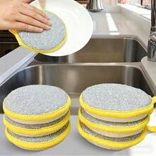 10 miếng cọ rửa hai mặt có bàn chải thép, bền và có thể tái sử dụng, thích hợp để làm sạch chén đĩa, mặt bàn, bếp, v.v. - Bộ 10 miếng bọt biển rửa chén - Xem 3
