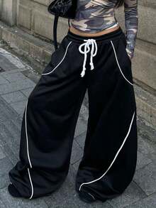 Pantalones  para Mujer, Estilo Urbano Otoño/Invierno, para Salir o Regresar a la Escuela, Cintura Elástica, Cómodos, Color Gris, Corte Scimitar - Gris - Ver 7