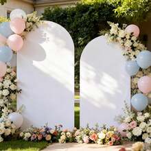 White Spandex Arch Backdrop Cover - White Spandex Arch Backdrop Frame Cover, Elastic Wrinkle-Resistant Fabric Cover, Suitable For Wedding, Birthday, Party And Graduation Balloon Decoration (4FT, 5FT, 6FT, 6.6FT, 7.2FT) - View 8