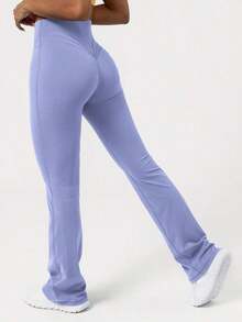 2026 Sodalemon Women's Black Slim Fit Flared Yoga Sweatpants For Spring - 淡紫色 - 查看 5