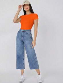 Body ajustado de color liso - Naranja Quemada - Ver 7