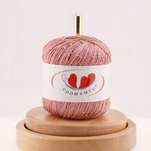 50g/PC 2mm Sequin & Bead Cotton Yarn DIY Knitted Decoration Rope Hand Crochet Knitting Embroidery Thread - A - View 18