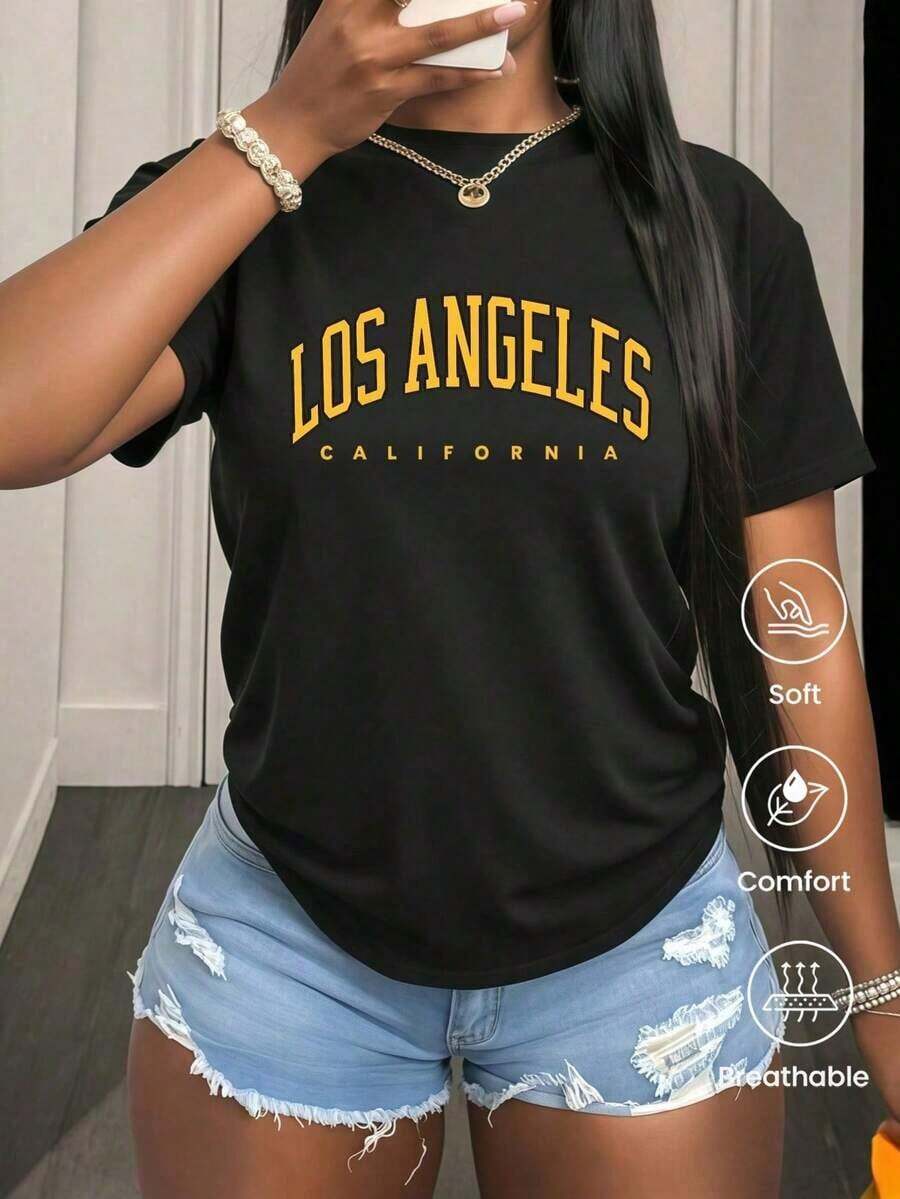 Camiseta de cuello redondo y mangas cortas de ropa fashion, fabricada en México, para la temporada primavera-verano 2025. Con estampado de dibujos animados, es un modelo de pareja, apta para usar tanto por dentro como por fuera, ideal para oficina y estilo casual, diseñada para hombres y mujeres, en unidad individual. - Negro - Ver 1