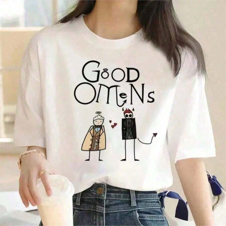 Women's T-Shirt With Colorful Butterfly And Petal Print For A Super Happy Summer, Fashionable Short Sleeve Round Neck T-Shirt, Cute Cartoon T-Shirt For Women, Women's Clothing - 棕色氧化物 - 查看 1