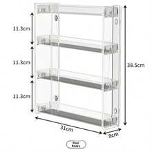 1 chiếc kệ đựng túi trà/viên cà phê bằng acrylic trong suốt 4 tầng, kiểu dáng tối giản, chất liệu acrylic trong suốt cao cấp, thiết kế nhiều tầng hình chữ nhật, kệ lưu trữ và trưng bày túi trà/viên cà phê, tiết kiệm không gian mặt bàn. - trong suốt - Xem 7