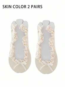 1/2 đôi tất Lolita kiểu ba lê, mỏng, không lộ viền, chống trơn trượt dành cho nữ - Nhiều màu - Xem 8