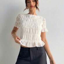 Women Blouses & Shirts - Apricot - View 1