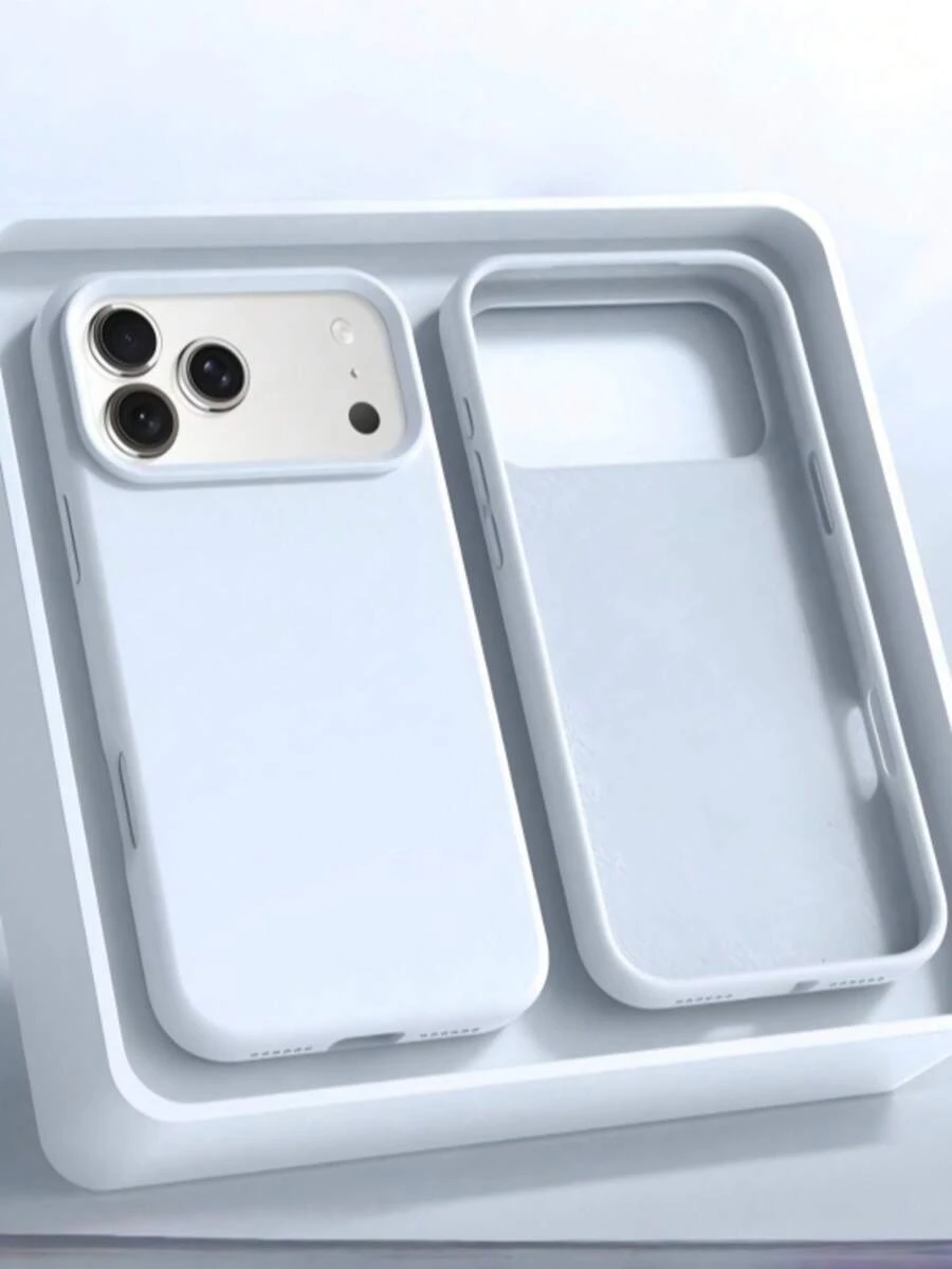 1-Pack Luxury Candy Color Liquid Silicone AI Button Phone Case, Compatible With IPhone 17 Air 16 15 14 13 12 11 Pro Max Plus | Ultra-Thin Shockproof Protection | Phone - Blue - View 1