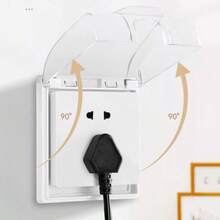 Nắp bảo vệ công tắc chống thấm nước trong suốt, hộp ổ cắm điện phòng tắm tự dính chống bắn nước, nắp đậy nguồn điện chống thấm nước gắn tường - A - Xem 5