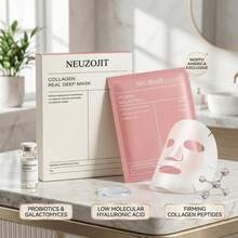 Collagen Face Mask – Hydrating & Anti-Aging Collagen Sheet Masks, Deep Hydration, Smooths Fine Lines, Overnight Face Mask For Radiant Skin, Pore Minimizing, Elasticity Improvement, Local Warehouse,Back To School - Hồng - Xem 4