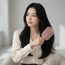 2件套卷发器套装，多功能造型梳喷雾瓶美发刷专业卷发造型套装，适合女性居家及沙龙使用，礼品套装 - 彩色 - 查看 4
