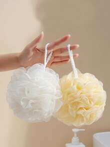 5pcs/3pcs/1pc Premium Soft Durable Bath Flower Ball, Exfoliating Shower Puff, Bubble Bath Sponge, Bathing Accessories For Men & Women, Random Color - Multicolor - View 5