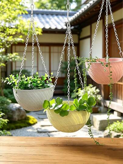 5/1 chậu hoa treo, chậu trồng cây cảnh, bình hoa, giỏ treo bonsai, thích hợp trang trí ban công và sân hiên trong nhà/ngoài trời.