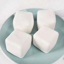 1pc Random Soft Cute Tofu Stress Relief Toy, Slow Rebound Realistic White Tofu, Suitable For Holiday Gifts, Fun & Adorable Gift, Birthday, Easter, Halloween, Christmas, Party, Squishy, Squishy Toys, Squishy Stress Toy, Dumpling Squish - Tofu - View 5