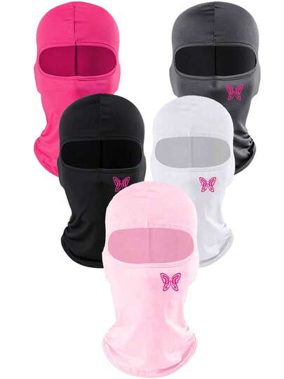 1/2/3pcs Unisex Solid Color & Printed Balaclava Ski Mask, Suitable For Daily Outings And Outdoor Activities