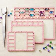 KLONKEE 2/3PCS Jewelry Beading Mat, Soft And Stable, Centimeter Scale, Beading Mat And Stainless Steel Convenient Tweezers, With Spoon, For Jewelry Making Beading Supplies (Pink) - Pink Beaded Mat - View 10