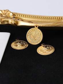 1 Piece Handmade DIY Coin & Metal Plate Carved Ottoman Pattern Robe Dress Costume Accessory - Gold - View 2