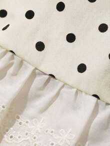 Top holgado y versátil de mujer con tirantes a cuadros, parches, bordados y decoración de lazo en la parte delantera, apto para otoño/invierno y verano - Blanco 2 - Ver 6