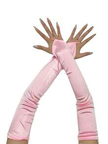 1 Pair Solid Color Satin Long Gloves, Retro Court Style Elegant Fingerless Gloves For Opera Party Night Out Weddings Birthday Party Stage Performances Cosplay And Evening Dress Accessories - A - View 31