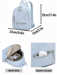 Fashionable Star Backpack, Casual Travel Mini Backpack, Spacious Enough To Fit Your Daily Essentials - Phone, Lipstick, Keys, Powder Compact, Etc. Suitable For Weekend Shopping, Hangout With Friends, Short Trips, As Well As School/Commute Bag. - Multicolor - View 3