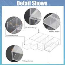 1 Pack/2 Packs Clear Acrylic Battery Storage Organizer For AA, AAA, 9V, C Batteries, 4-Drawer Storage Box Battery Holder Organizer For Common Types Batteries, Household Container(Batteries Not Included) - Transparent - View 9
