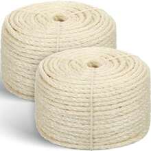 Cuerda de sisal para rascador de gatos de 1/4 pulgadas x 400 pies en total, cuerda de árbol para gatos y gatos, piezas de repuesto, cuerda de cáñamo, para estantes de gatitos, tableros, - como en la foto - Ver 2