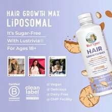 Women's Hair Growth MAX Liposomal |     With ®     + Biotin 10000mcg + Pumpkin Seed Oil |     Thicker Hair |     Hair Care |     Wrinkles, Fine Lines, Skin Care |     Ages 18+ |     15.22 Fl Oz - 2 CÁI - Xem 7
