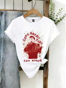 Casual T-Shirt Juan Gabriel T-Shirt: I Must Do Everything With Love | A Tribute To The Mexican Music Legend, A Unisex Garment Ideal For Fans And A Gift With Soul. 100% Cotton. Durable. - 白色 - 查看 7