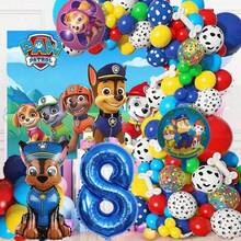 Paw Patrol Theme Birthday Party Decoration Set, Backdrop, Balloons, Number Balloons Suitable For 1-9 Years Old Birthday - Cartoon Balloons - View 11
