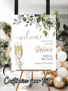 Elegant Wedding Welcome Sign Template, Wedding Welcome Sign, Wedding Photo Collage, Modern Welcome Sign, Printable Wedding Reception Poster - Multicolor - View 1