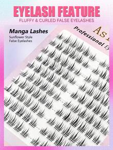 Asiteo Manga 假睫毛 120 片装,向日葵造型,纤长浓密,适合 DIY 嫁接,单根睫毛,假睫毛,适合上班族或通勤族,适合在家 DIY 嫁接,派对、日常妆容、睫毛嫁接,毕业礼物,度假美睫 - C - 查看 5