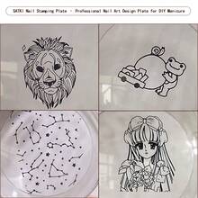 Nail Art Stamping Plate, Beginner Friendly Nail Decoration Template With Floral, Text, Bow, Heart Patterns, Transparent Silicone Stamp, Nail Art Tools - Multicolor - View 2