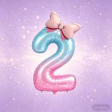 Gradient Bowknot Number Balloon Set, Includes Gradient Number Foil Balloons And Mini Bowknot Shaped Balloons, Suitable For Girls Birthday Party Decoration, First Birthday Party, Princess Theme Party And Other Events - View 20